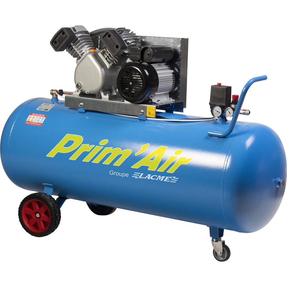 COMPRESSEUR 200 LITRES 21M3/H 3CV BICYLINDRE LACME 122300