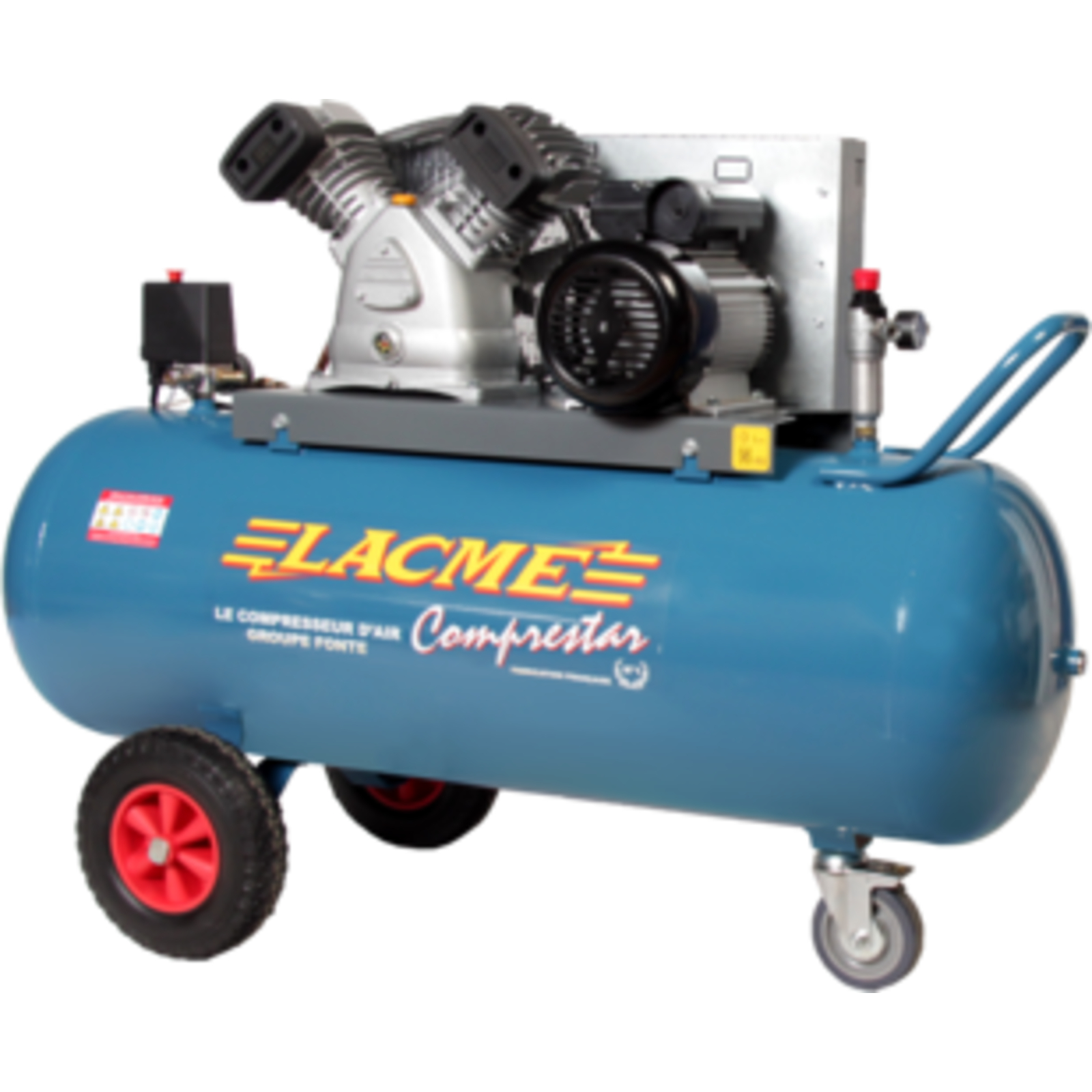 Compresseur mobile Comprestar 20V150M - 20 m³/h monophasé - 150 litres - 11 bar LACME - 122600