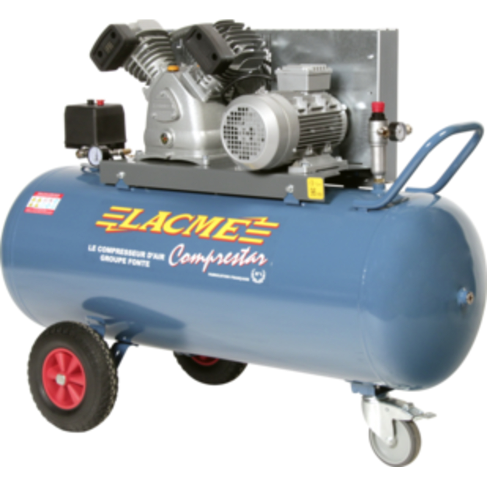 Compresseur mobile Comprestar 20V150T - 20 m³/h triphasé - 150 litres - 11 bar LACME - 142000
