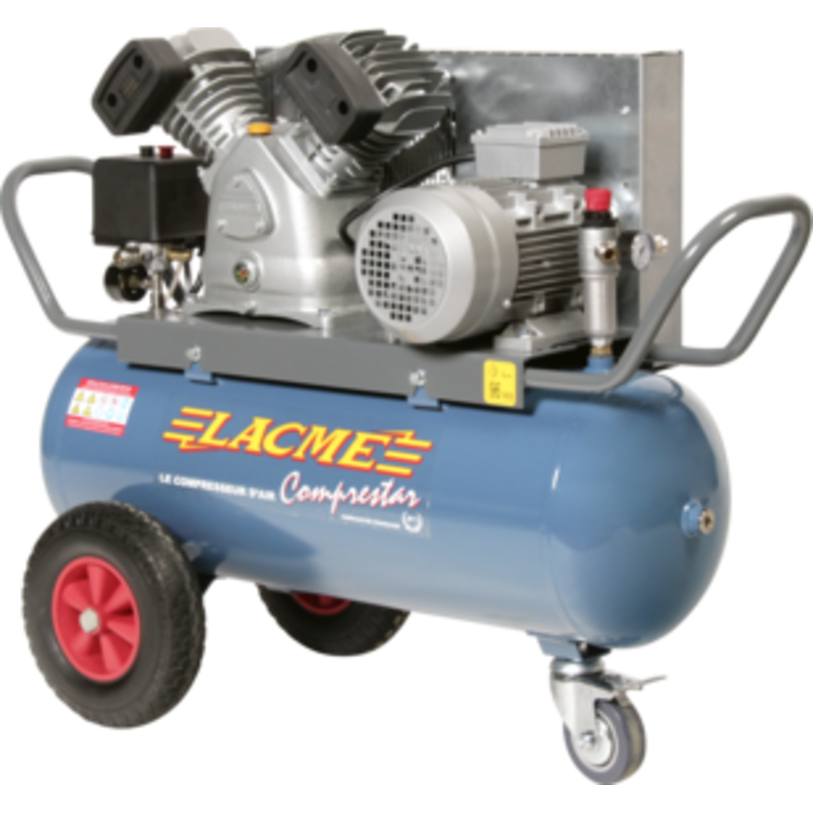 Compresseur mobile Comprestar 20V50T - 20 m³/h triphasé - 50 litres - 11 bar LACME - 142300