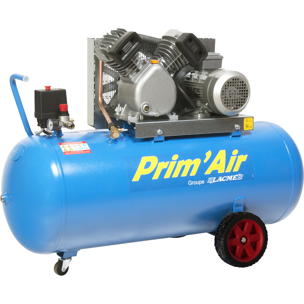 COMPRESSEUR 150 LITRES 25M3/H 3CV BICYLINDRE LACME 145300