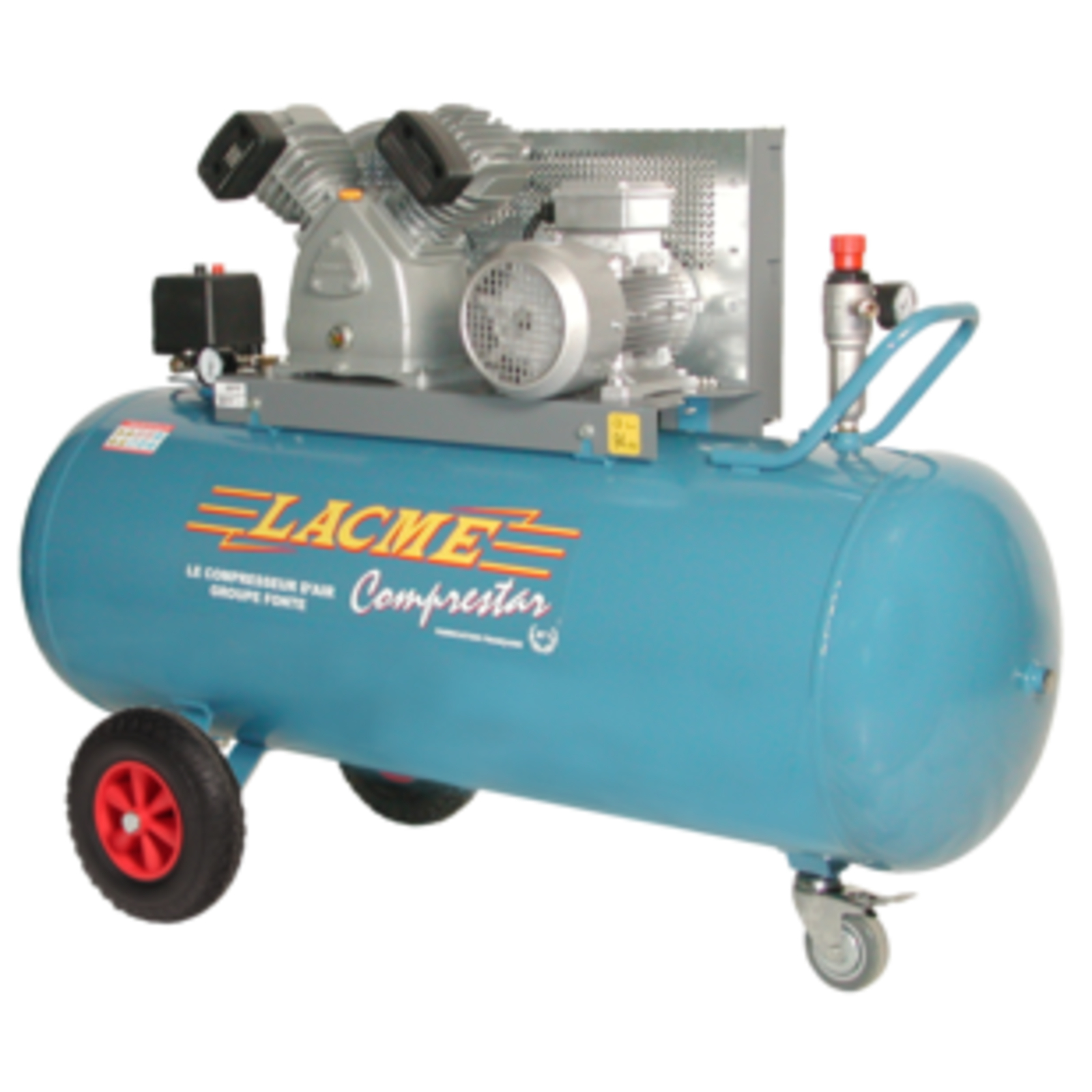 Compresseur mobile Comprestar 27V200T - 27 m³/h triphasé - 200 litres - 11 bar LACME - 149600
