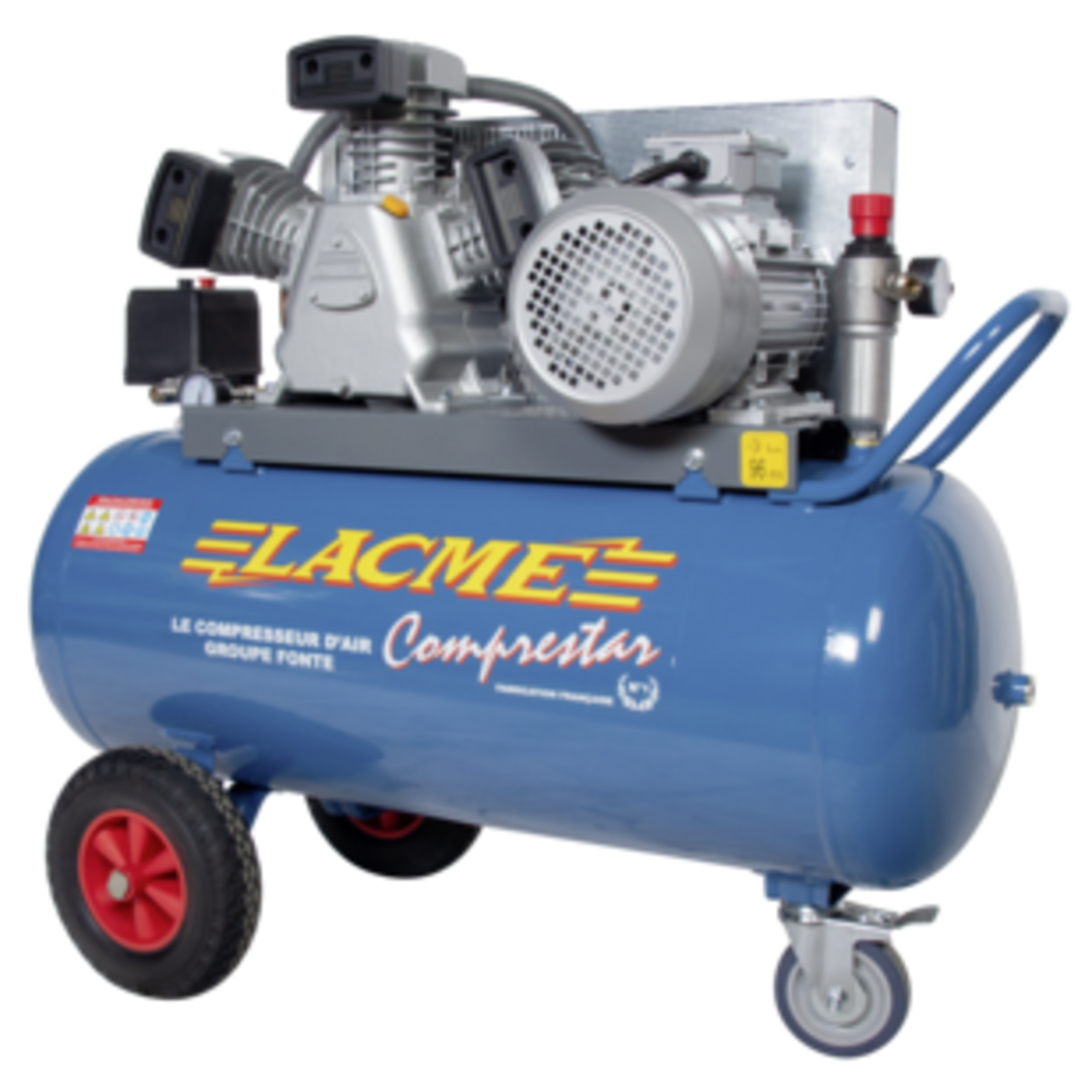 Compresseur mobile Comprestar 35W100T - 35 m³/h triphasé - 100 litres - 11 bar LACME - 160100