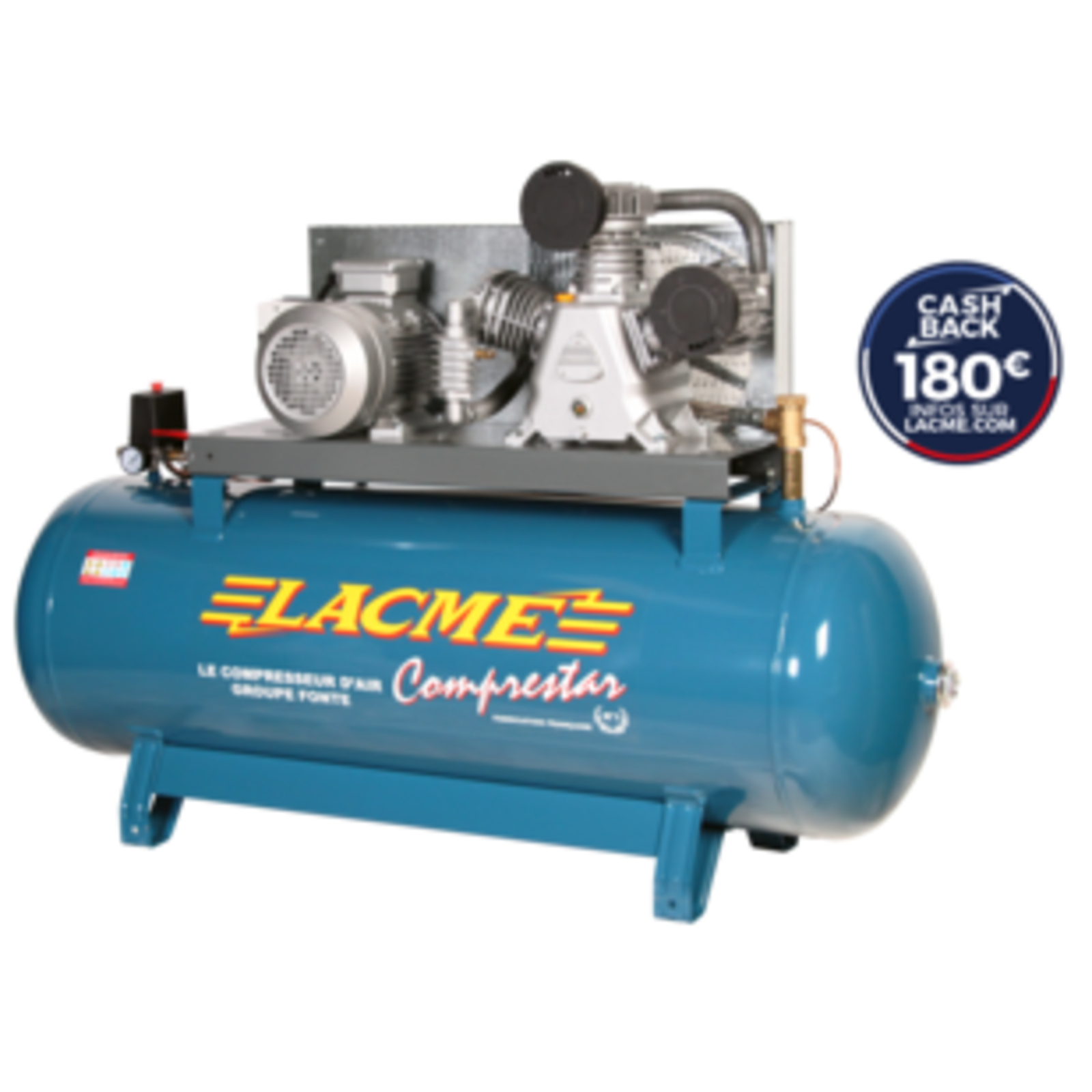 Compresseur fixe Comprestar 3042B - 42 m³/h triphasé - 300 litres - 12 bar LACME - 161600