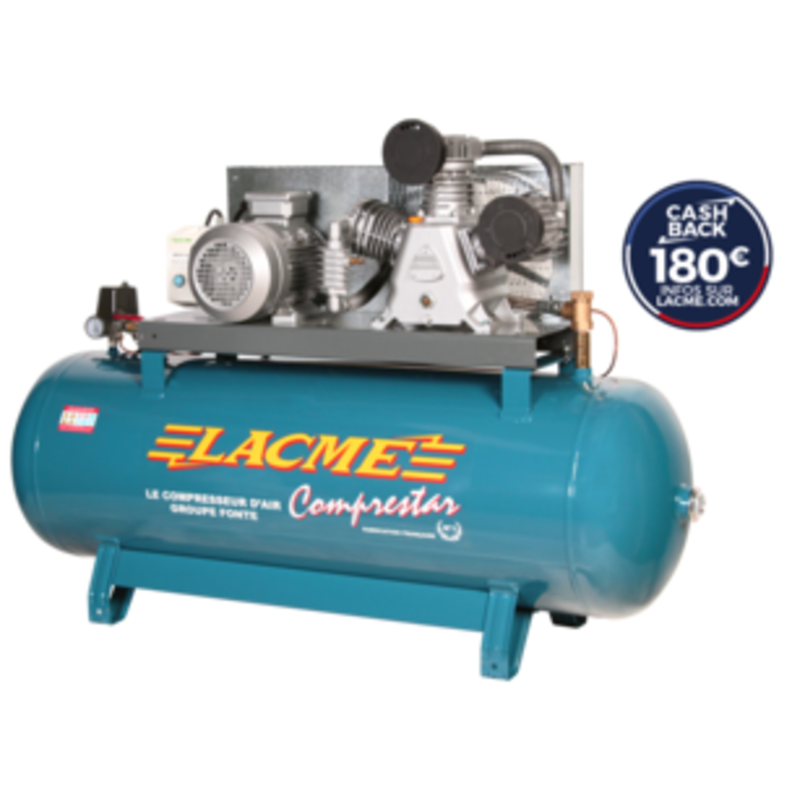 Compresseur fixe Comprestar 3042B SP/ELV - 42 m³/h tri. - 300 litres - 12 bar LACME - 161660