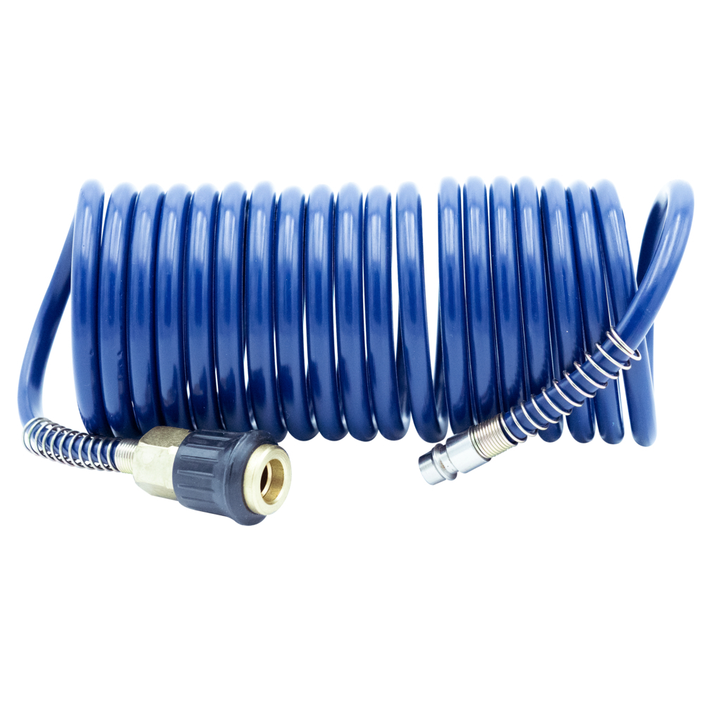 Tuyau spiral ø5x8mm - tuyau polyamide longueur 5m pression max 10bar embout & coupleur rapide LACME - 322705