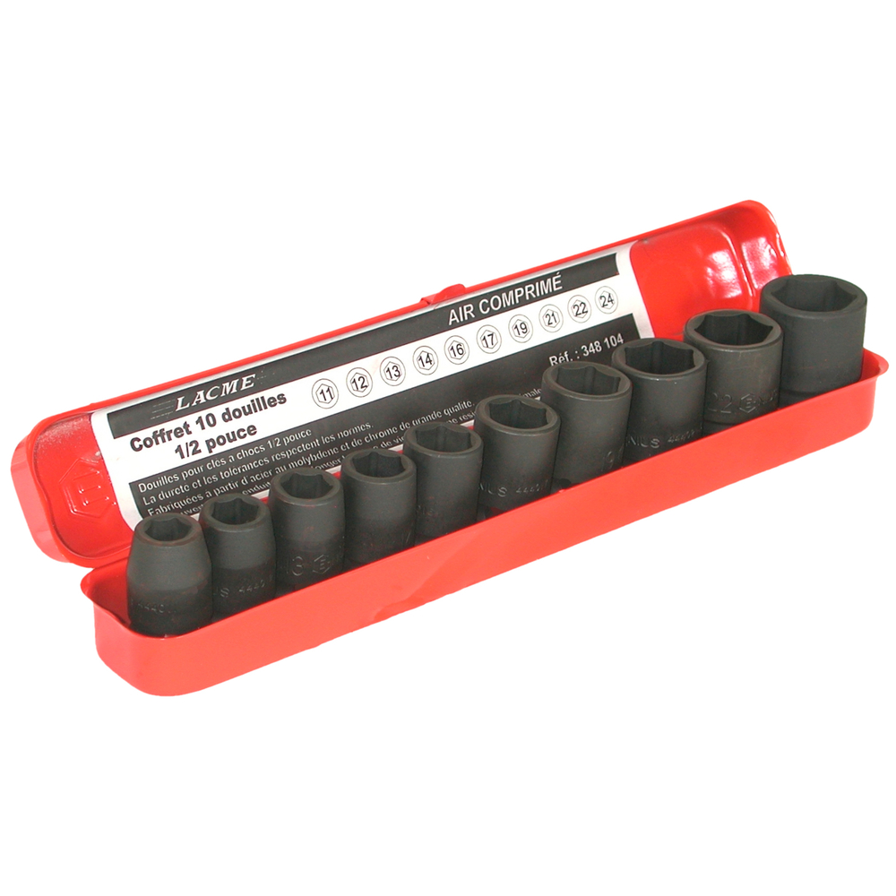 Coffret 10 douilles 1/2 ind LACME - 348104