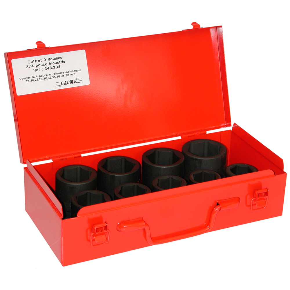 Coffret 9 douilles 3/4 ind LACME - 348204
