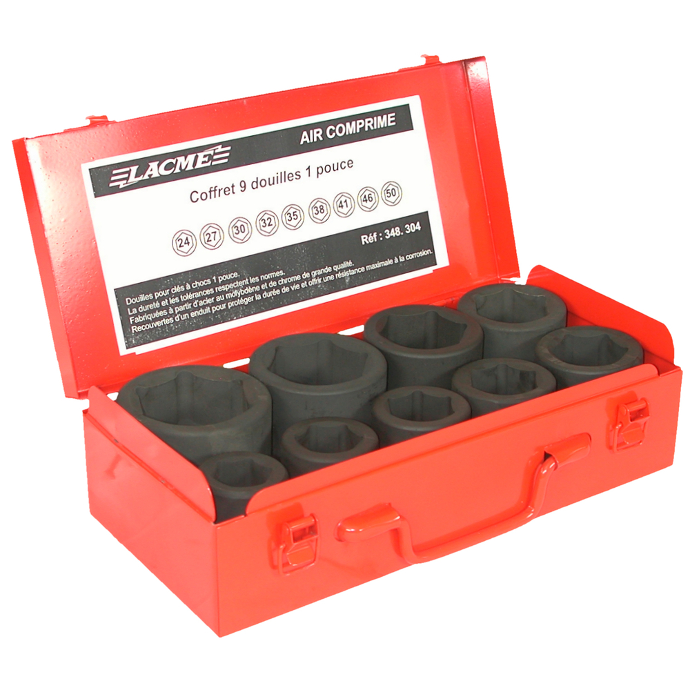 Coffret 9 douilles 1p ind LACME - 348304