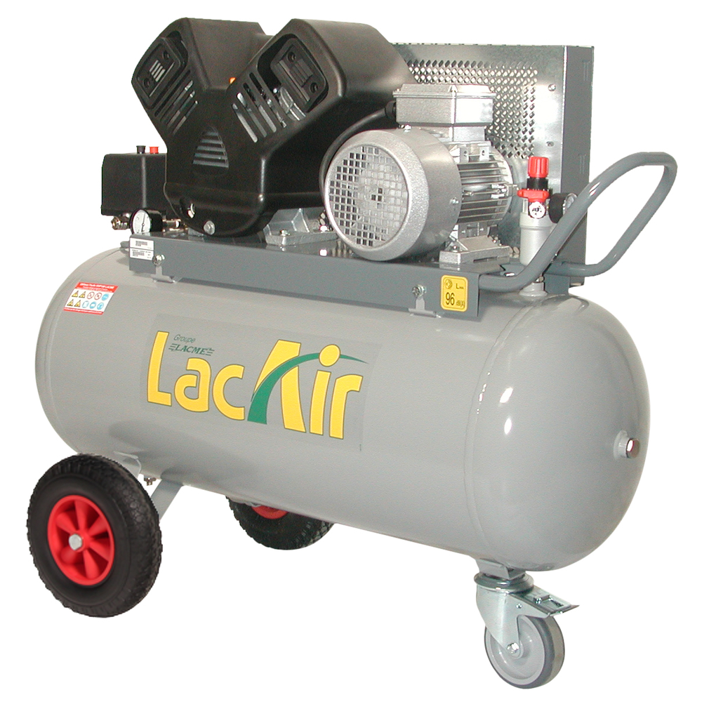 Compresseur pro tri mobile 100 l 11 bar 20 m³/h LACME Twinair 20/100t 463100