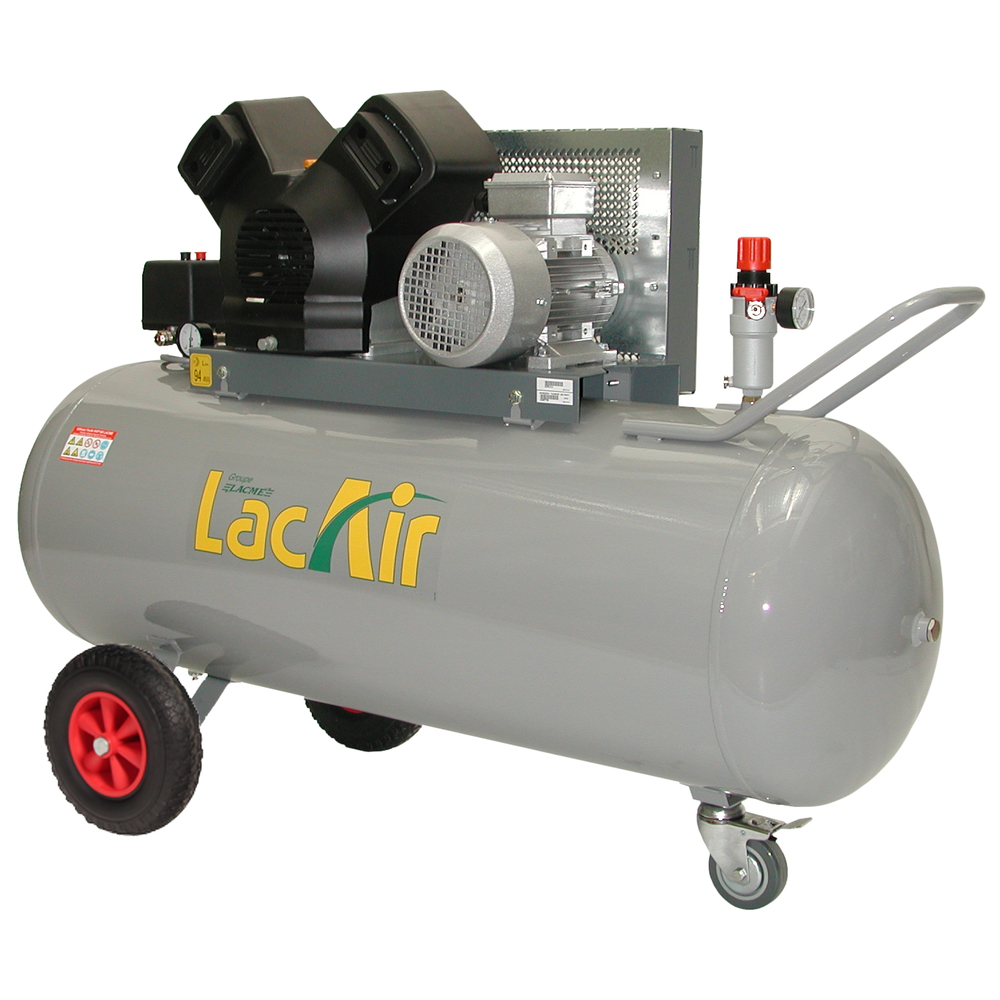 Compresseur professionnel mobile 200 l 4 cv 11 bar LACME Twinair 28/200t - 463500