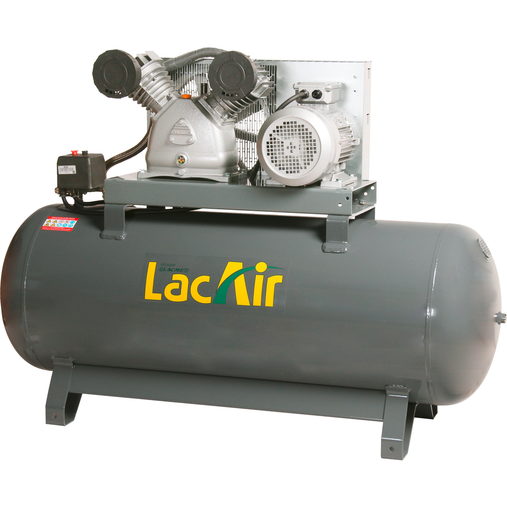 Compresseur fixe atelier 270 l 10 bar 7,5cv gros débit tri LACME Twinair 40/270t 464410