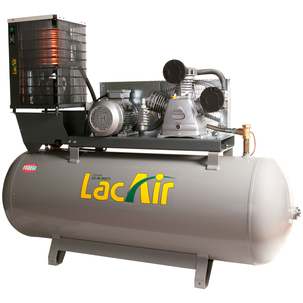 Compresseur fixe atelier tricylindre 500 l 12 bar 7,5 cv LACME Fixair 40/500t-sc - 465250