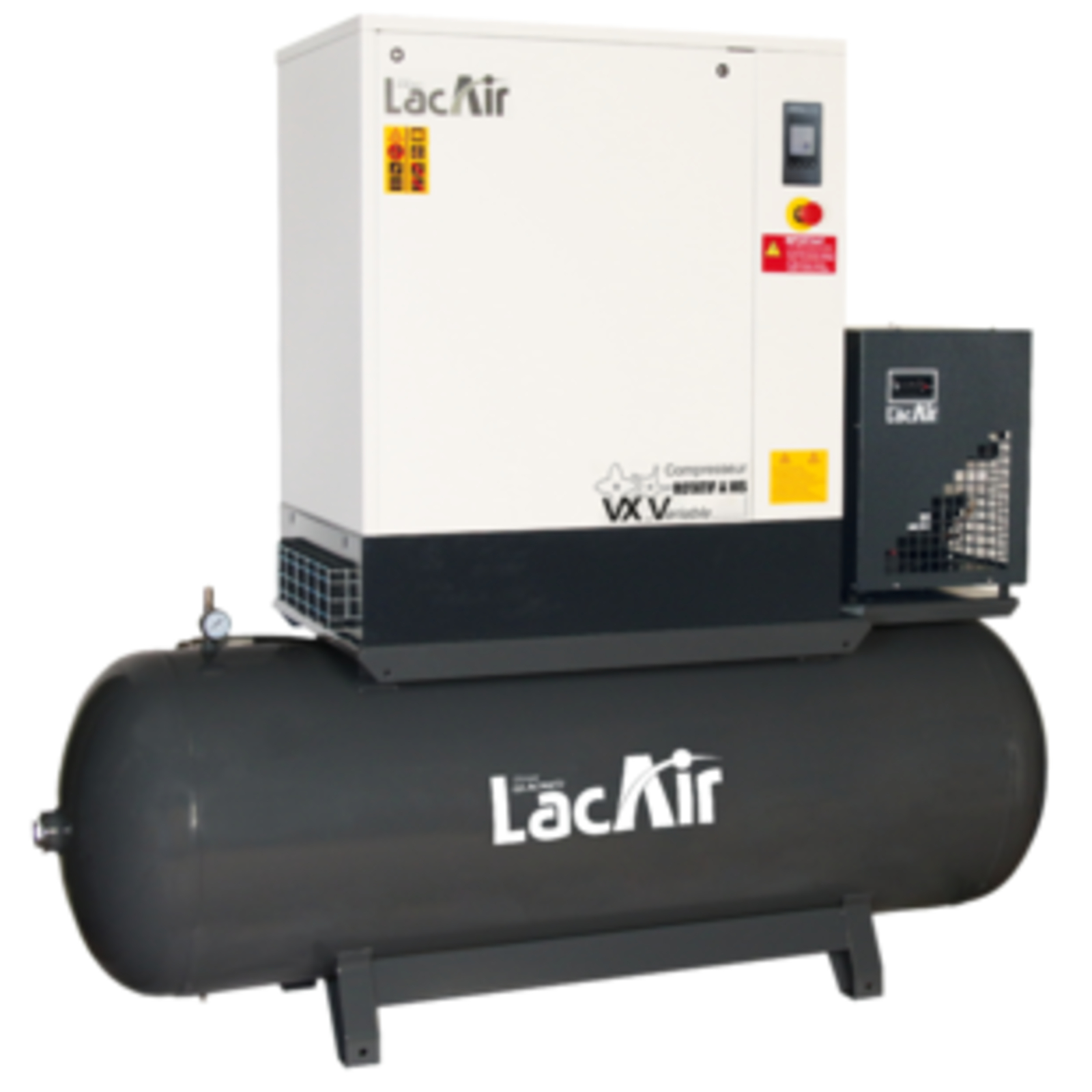 Compresseur à Vis variable VX-V15/500SC - 24,6 à 87,1 m³/h - 15 CV - 500 Lt - 10 bar avec sécheur LACME - 469316