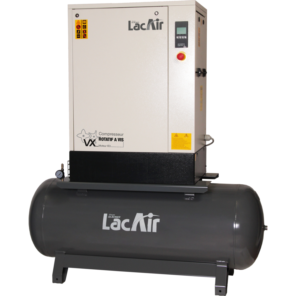 Compresseur à vis silencieux 270 l 10 bar 30,6 m³/h LACME VX 5,5/270SC Triphasé - 469355