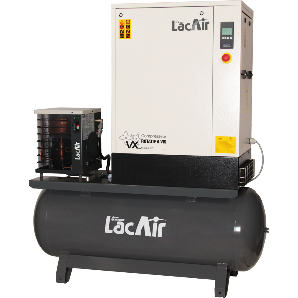 Centrale d'air à vis vx5,5/270sc : 30,6 m³/h - bloc vis lubrifié encapsulé - moteur 5,5 cv tri 400 v LACME - 469655