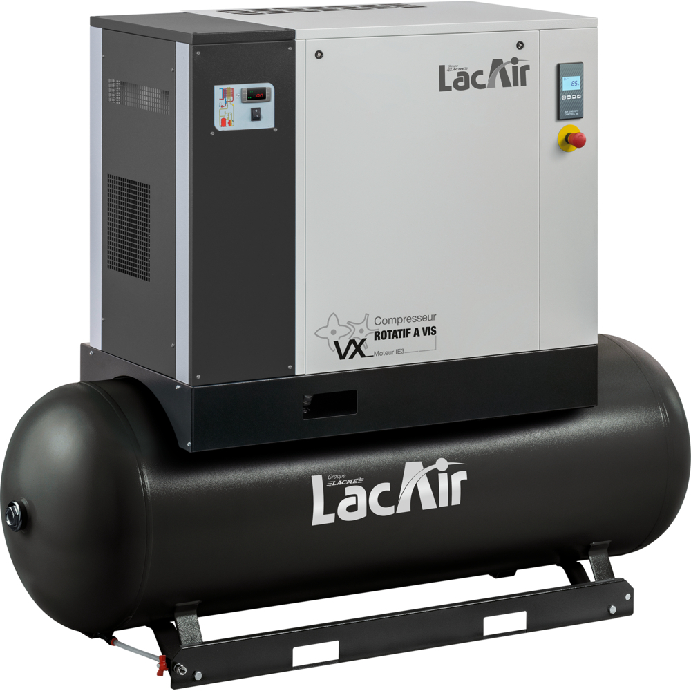Centrale à vis vx10s/500 sc - 59,8 m³/h - bloc vis encapsulé, lubrifié - moteur 10 cv/7,5 kw - 400 v LACME - 469701