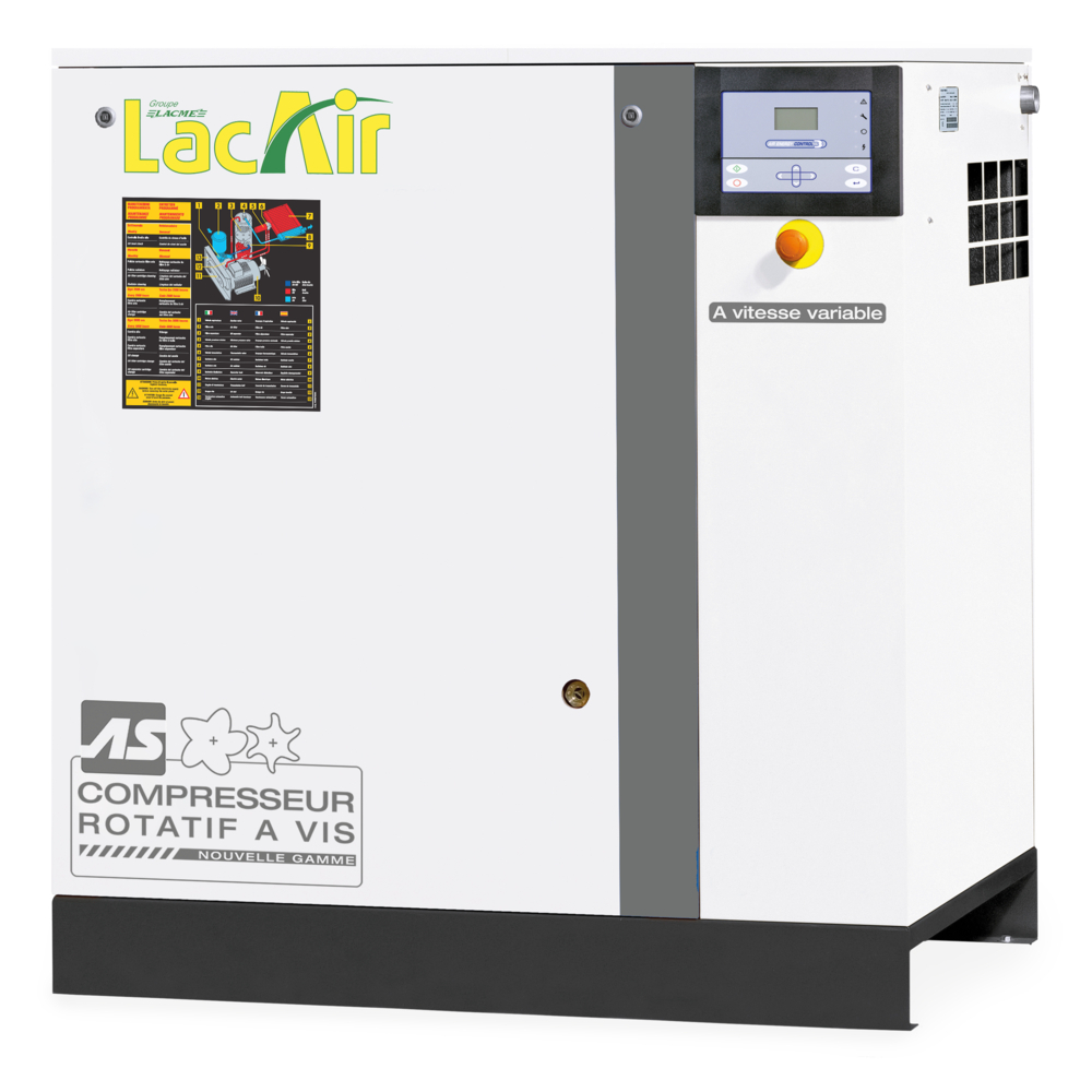 Compresseur à vis variable 40 cv tri 234 m³/h 9,5 bar LACME asv40 bloc vis enduro lubrifié - 469704