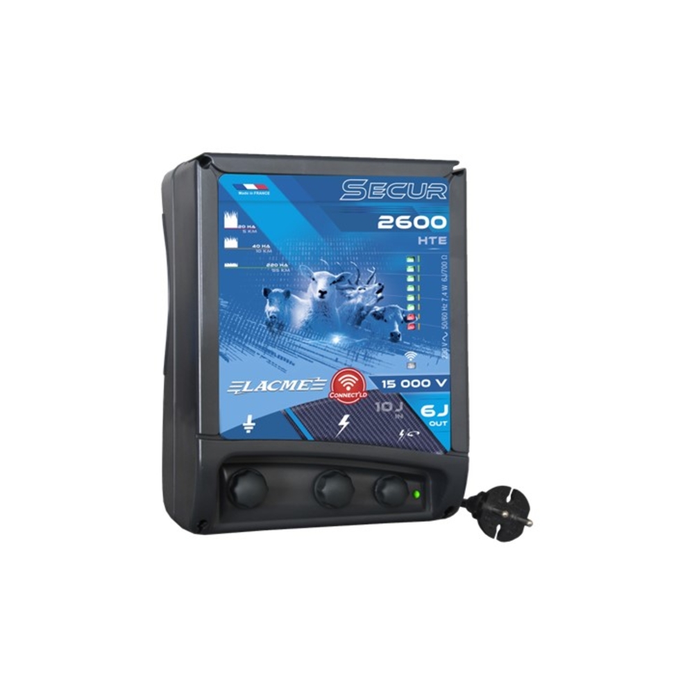Electrificateur secteur SECUR 2600-HTE CONNECT'LD 15000 V 6 J délivrés - LACME - 607850