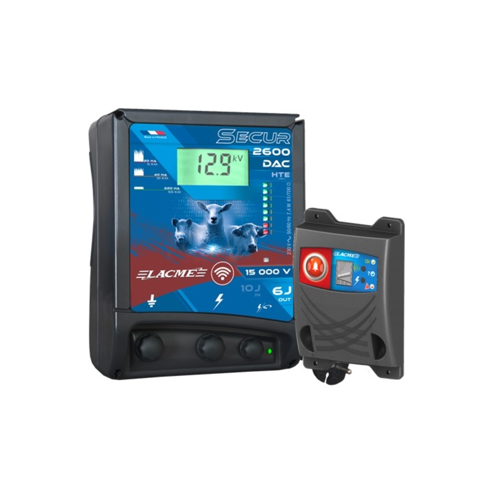 Electrificateur secteur Secur 2600 DAC - HTE RF 15000 V 6 J délivrés - LACME - 608004