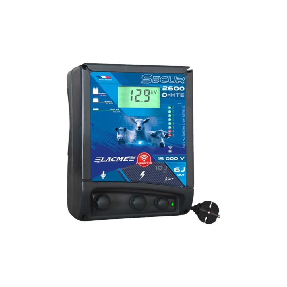 Electrificateur secteur SECUR 2600-D-HTE CONNECT'LD 15000 V 6 J délivrés - LACME - 608850