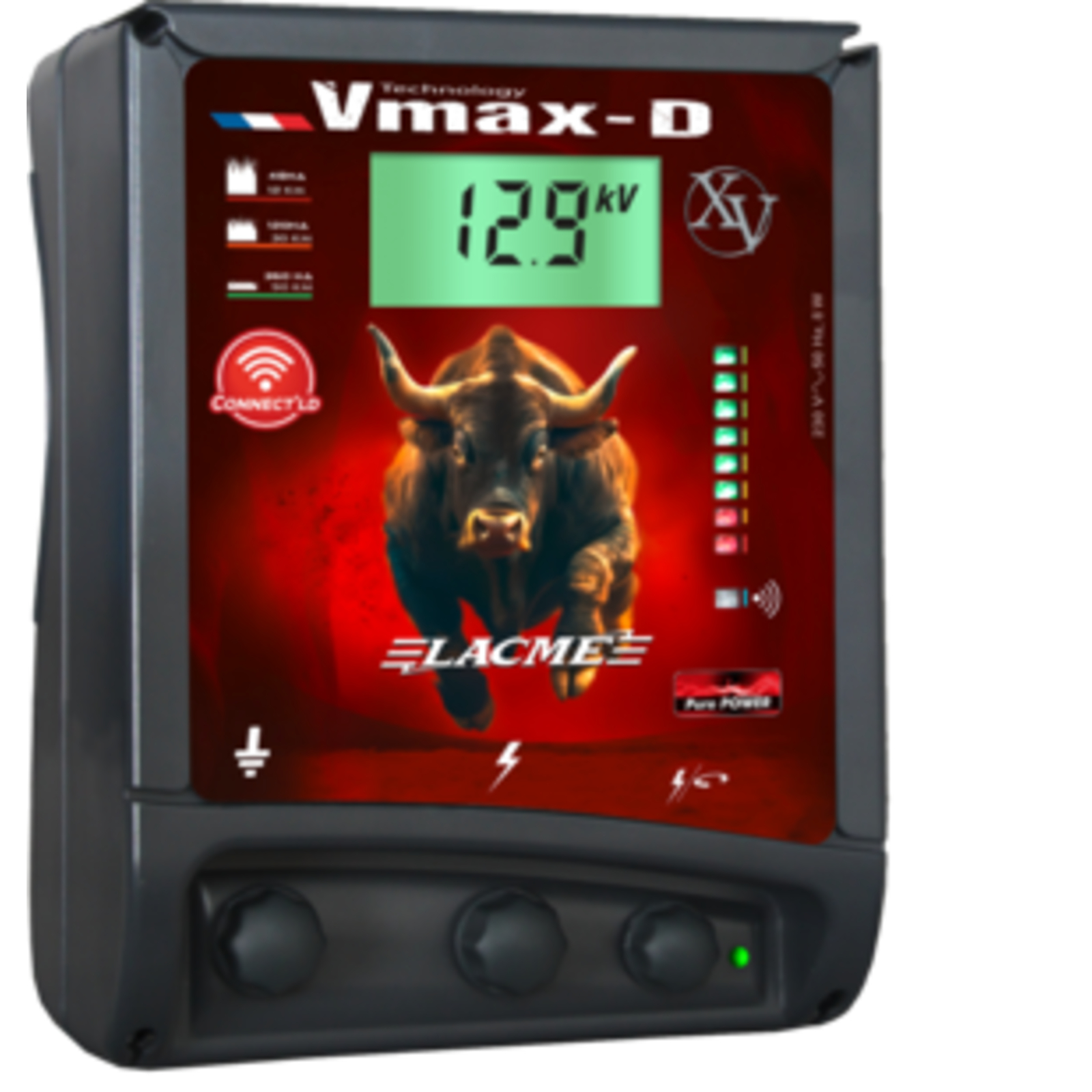 Électrificateur de clôture électrique VMAX XV-D Connect'LD - 230 V + 12 V - 15 J Compatible L.BOX LD LACME - 609250