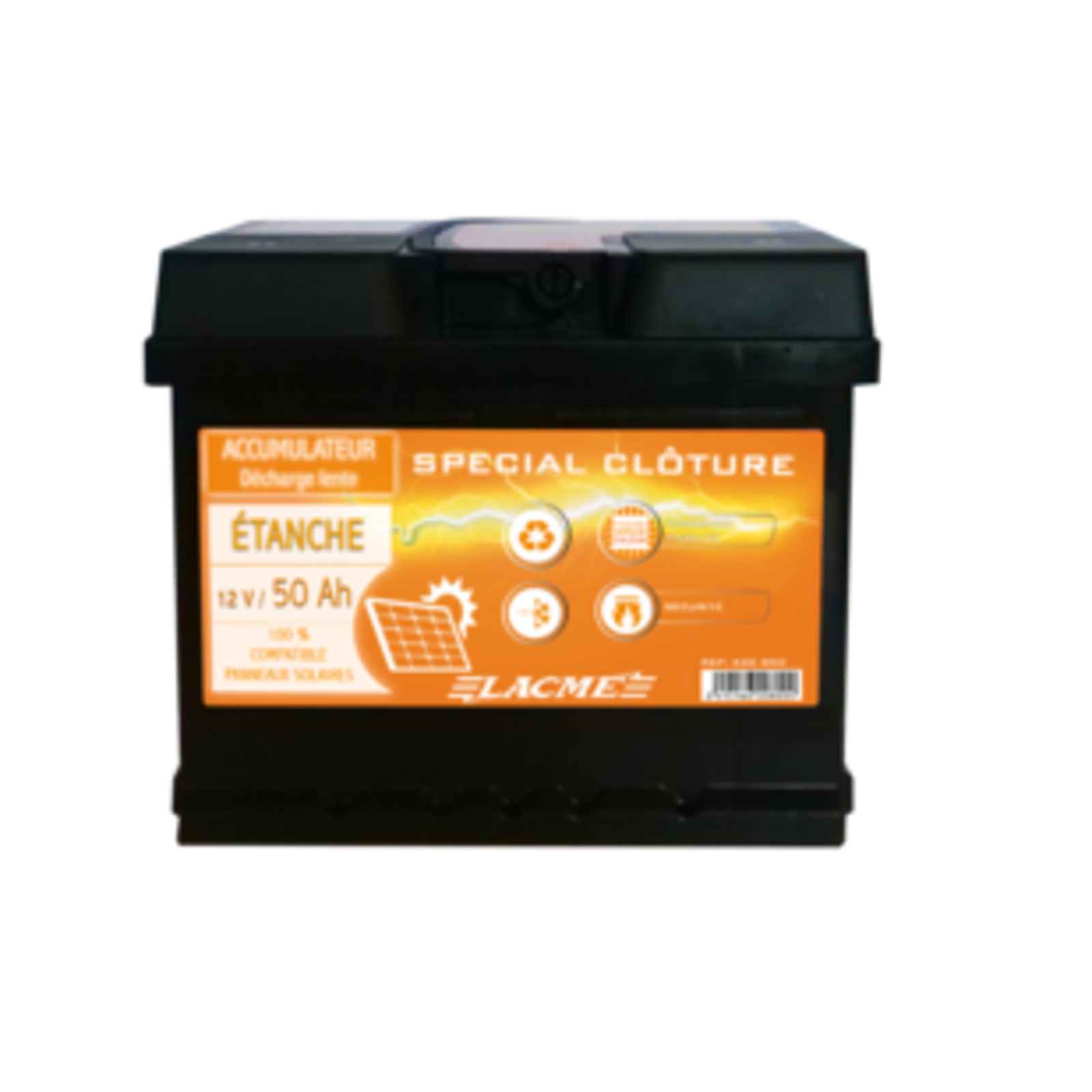 Accu 12V/50Ah pour l'alimentation des clôtures électriques LACME - 620800