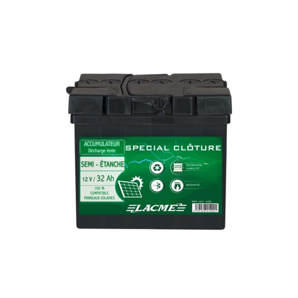 Accu 12V/32Ah pour l'alimentation des clôtures électriques - LACME - 621400