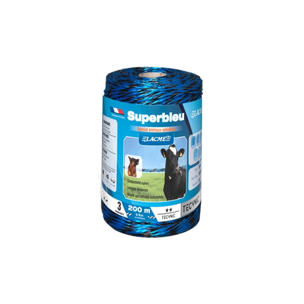 Superbleu 3 Conducteurs Bobine 200 m - LACME - 631500