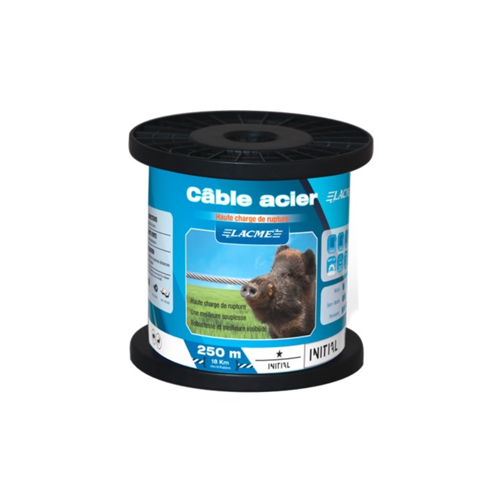 Câble acier Ø12 mm  12 brins Bobine 250 m - LACME - 633200