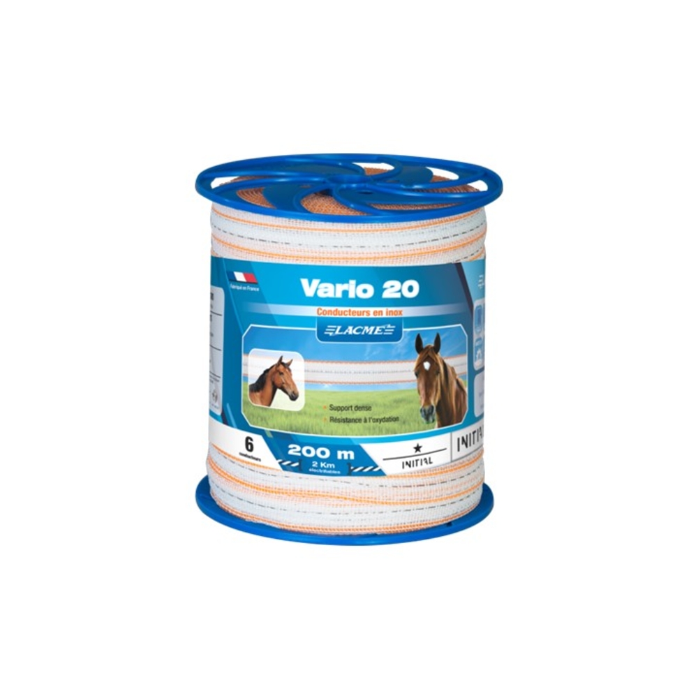 Ruban vario 20 mm 6 Conducteurs Bobine 200 m - blanc - LACME - 634500