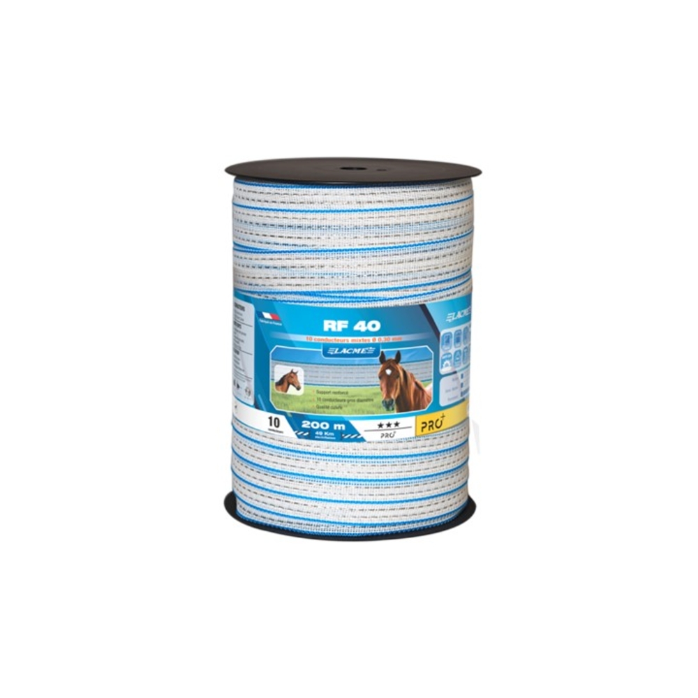 Ruban Renforcé RF 40 mm 10 Conducteurs Bobine 200 m - blanc - LACME - 636300