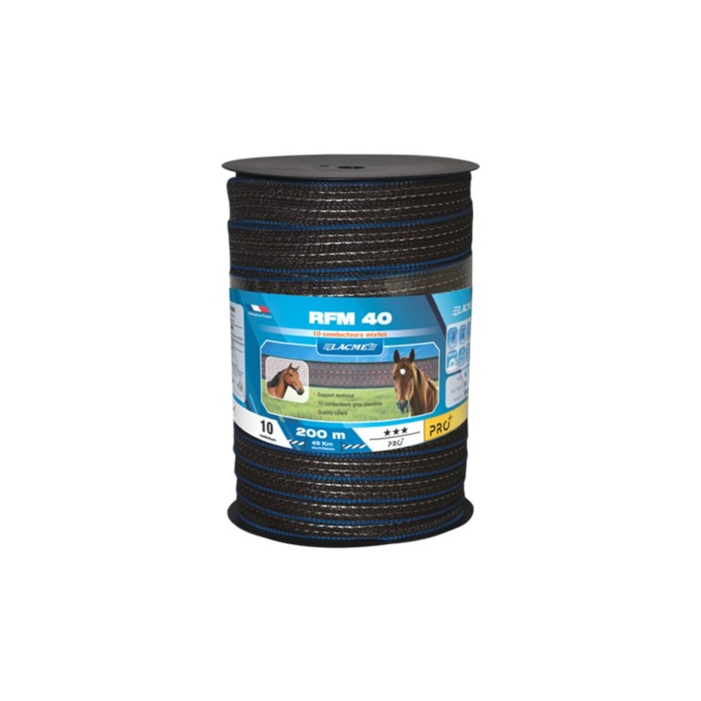 Ruban Renforcé RFM 40 mm 10 Conducteurs Bobine 200 m - marron - LACME - 637400