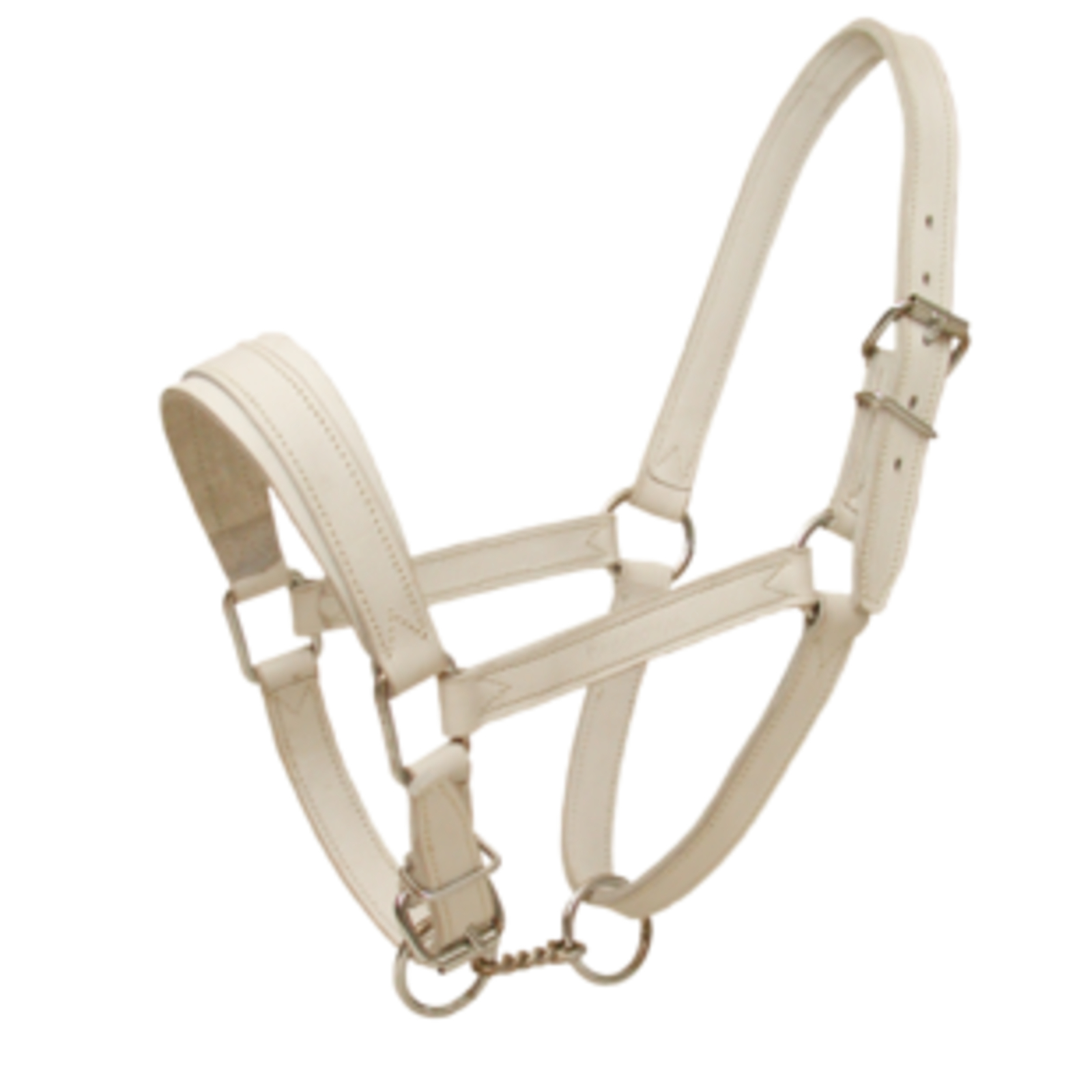 Licol Cuir Chrome Cheval De Trait Blanc LACME - 809000