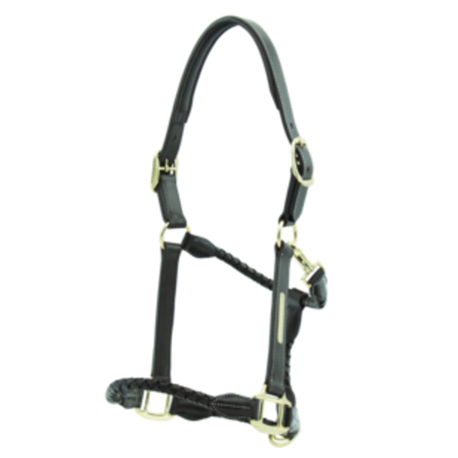 Licol cuir prestige marron tressé cheval LACME - 810657