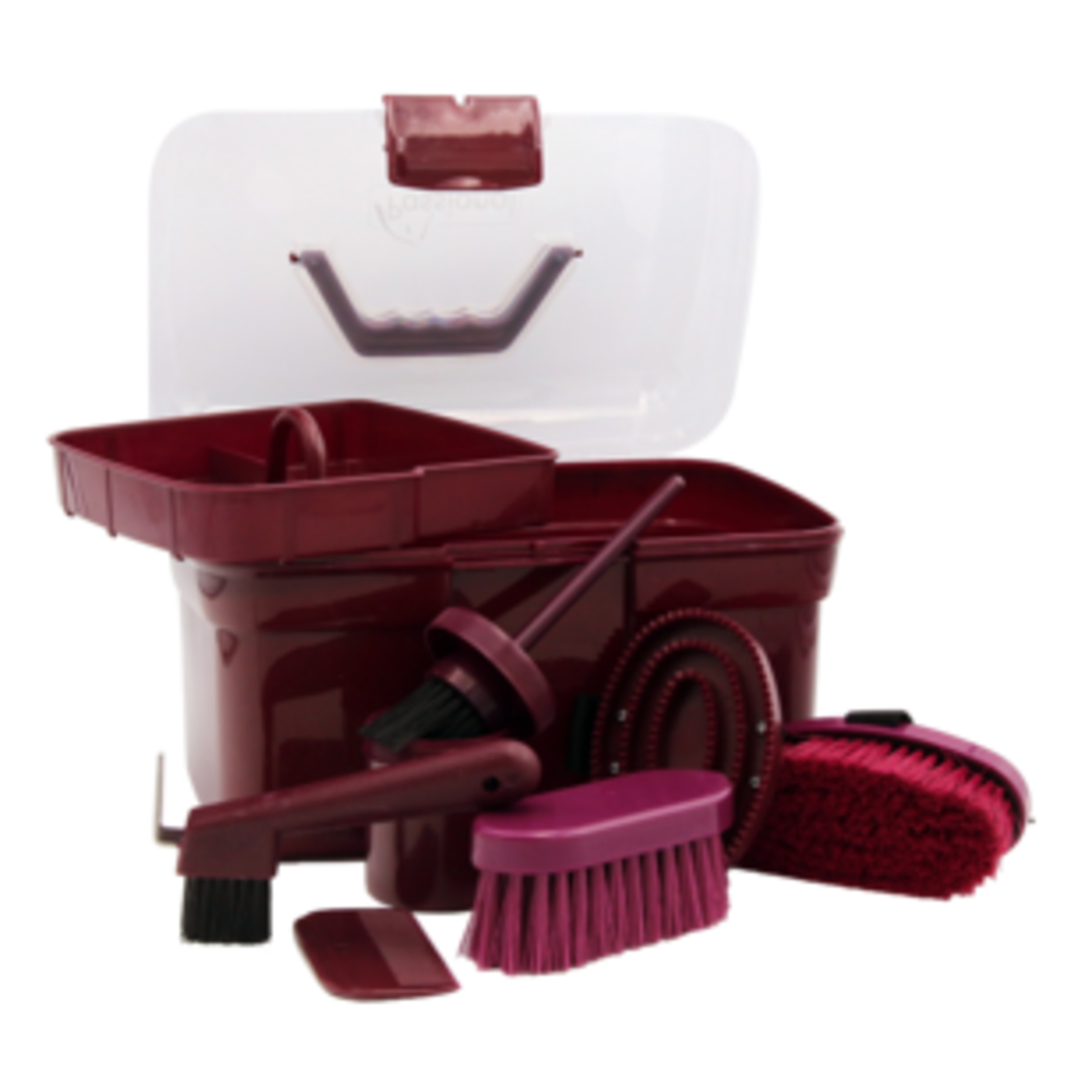 Kit box de pansage complet 6 accessoires bordeaux LACME - 826900