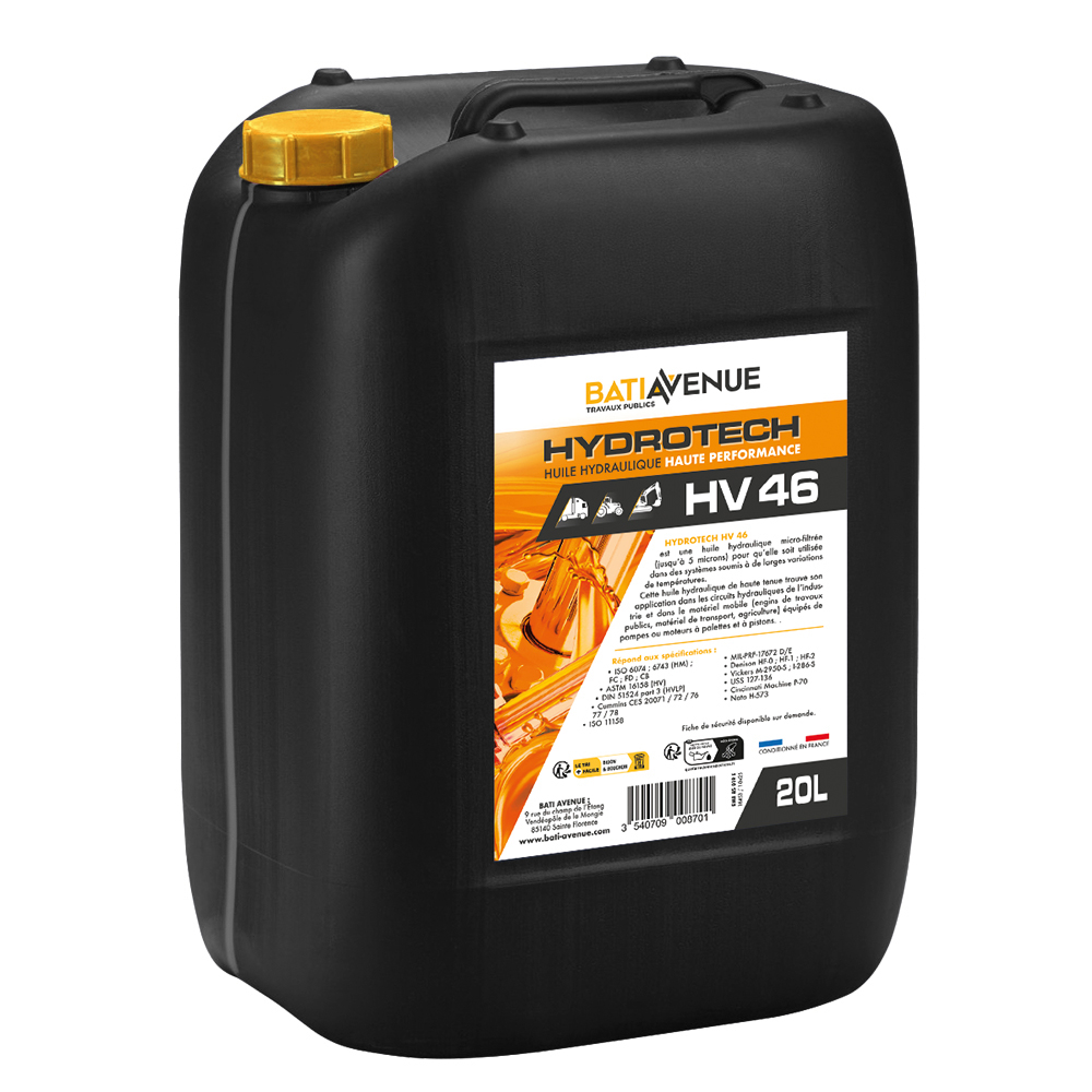 Huile hydraulique HV 46 - HYDROTECH HV 46 - Bidon 20L