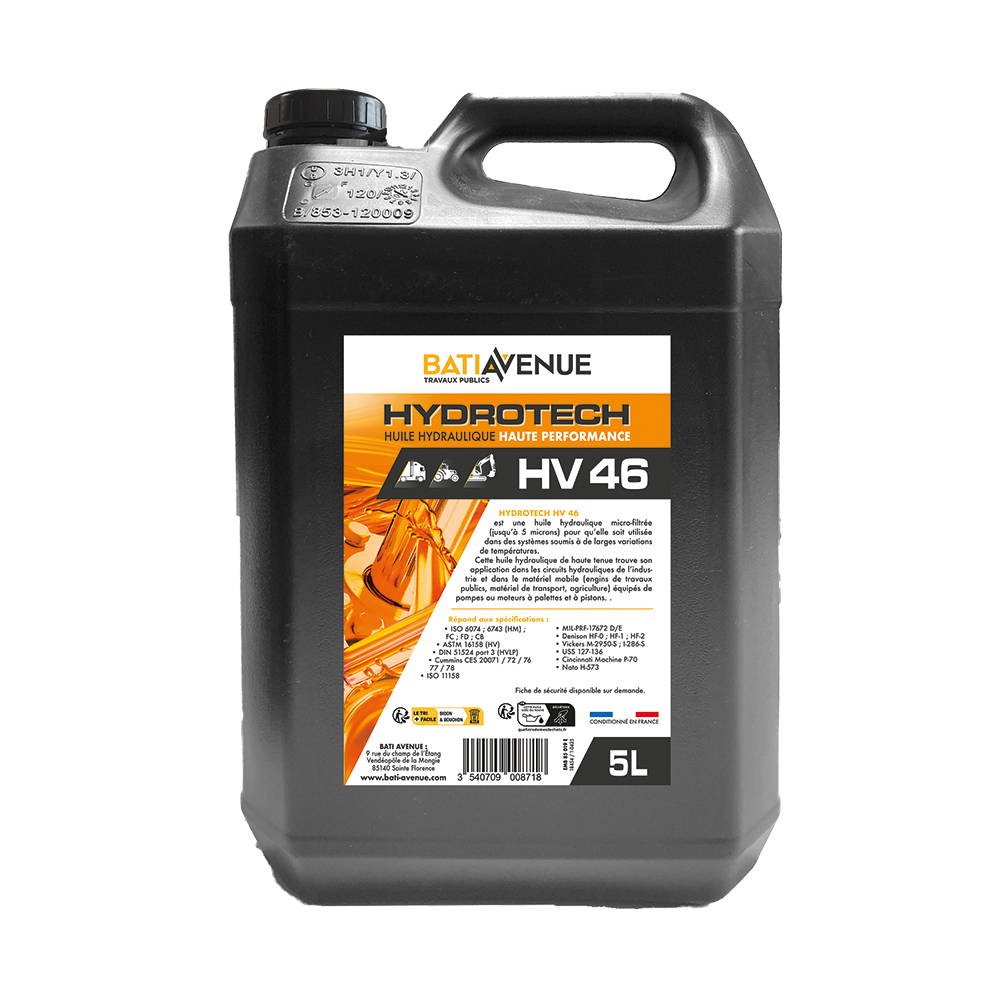 Huile hydraulique HV 46 - HYDROTECH HV 46 - Bidon 5L