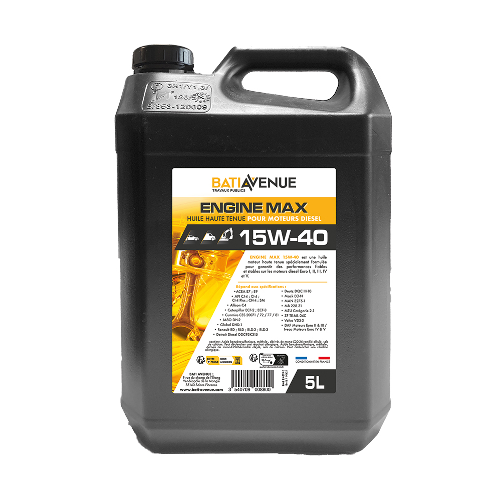 Huile moteur 15W40 - Bidon de 5L