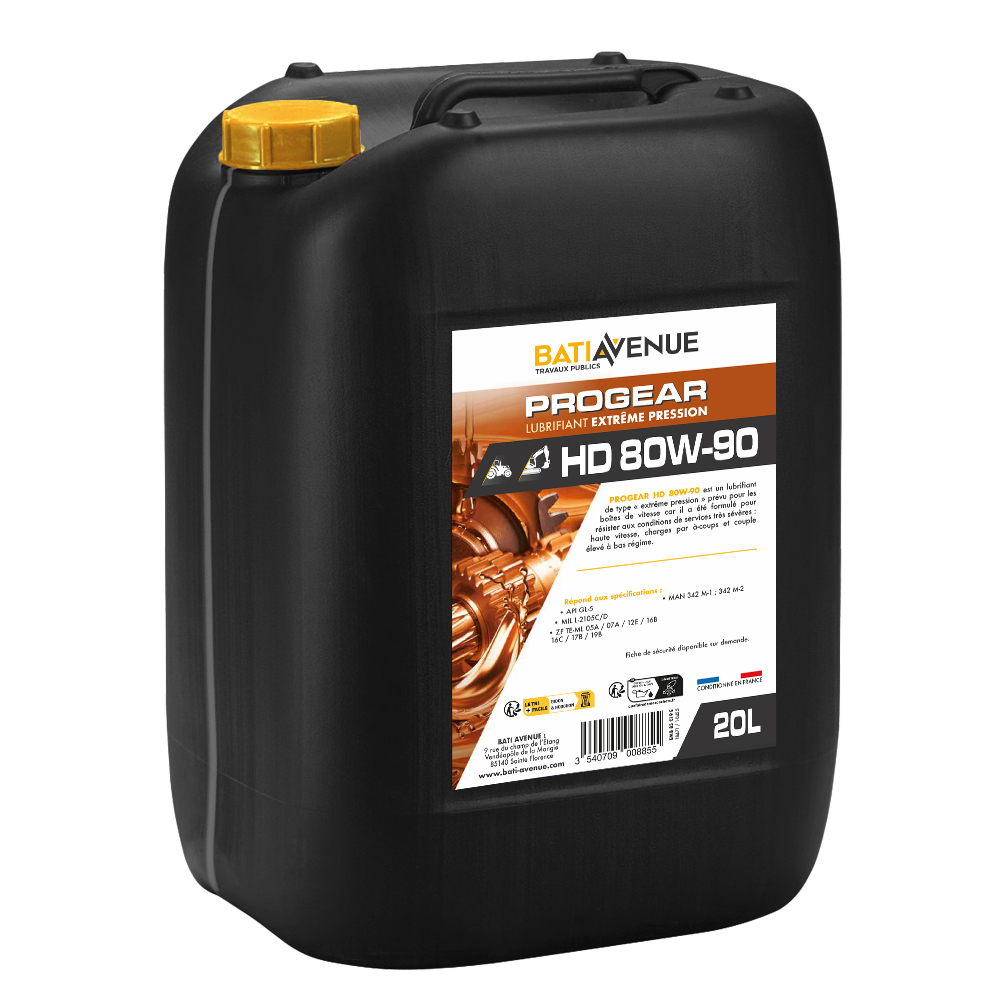 Huile 80W90 boite et pont - PROGEAR HD - bidon de 20L