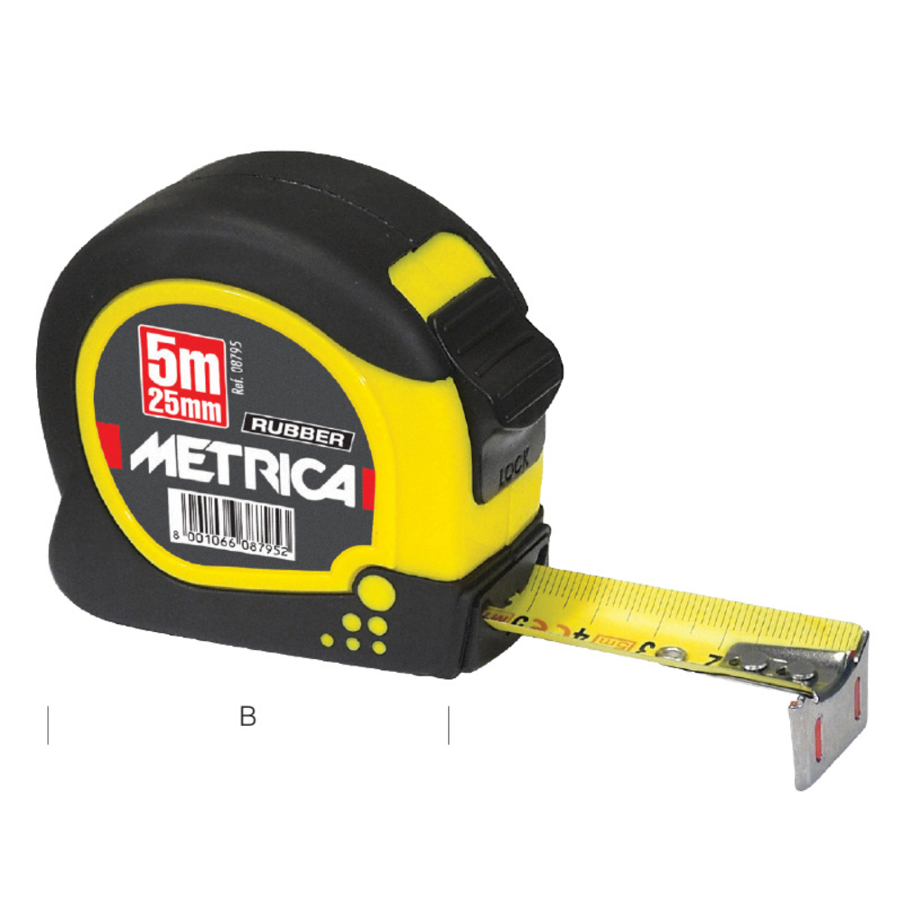 Mètre ruban RUBBER TOUCH 5m x 25mm METRICA - 08795
