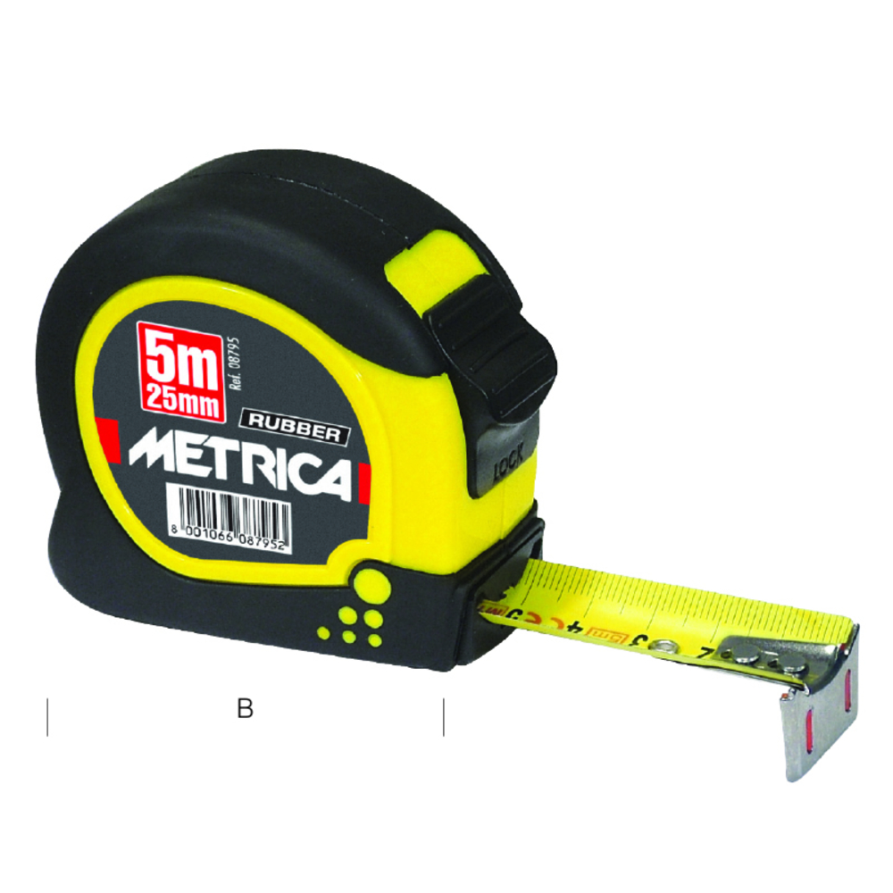 Mètre ruban RUBBER TOUCH 8m x 25mm METRICA - 08798