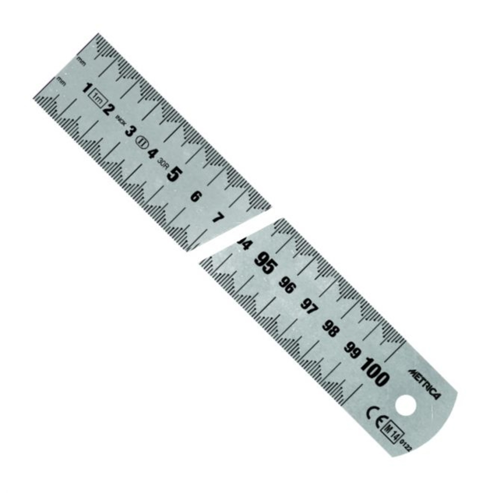 Regle semi rigide chrom.grad var 1000x30mm METRICA - 24322