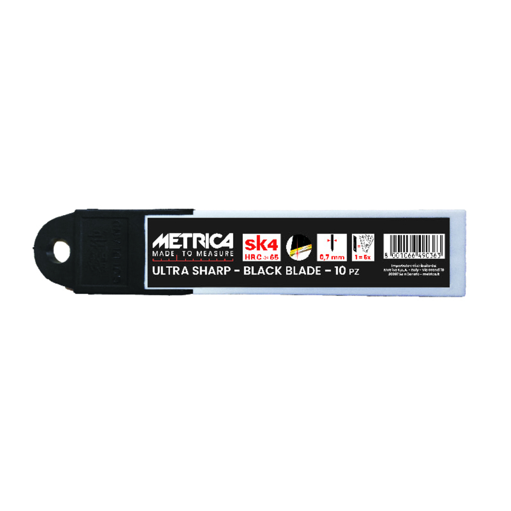 Lames black 8pcs 0 7mm METRICA - 49036