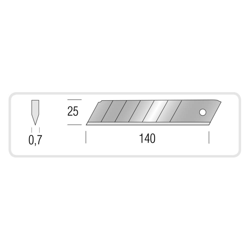 10 lames professionnelles 25X0,7MM - METRICA - 49048