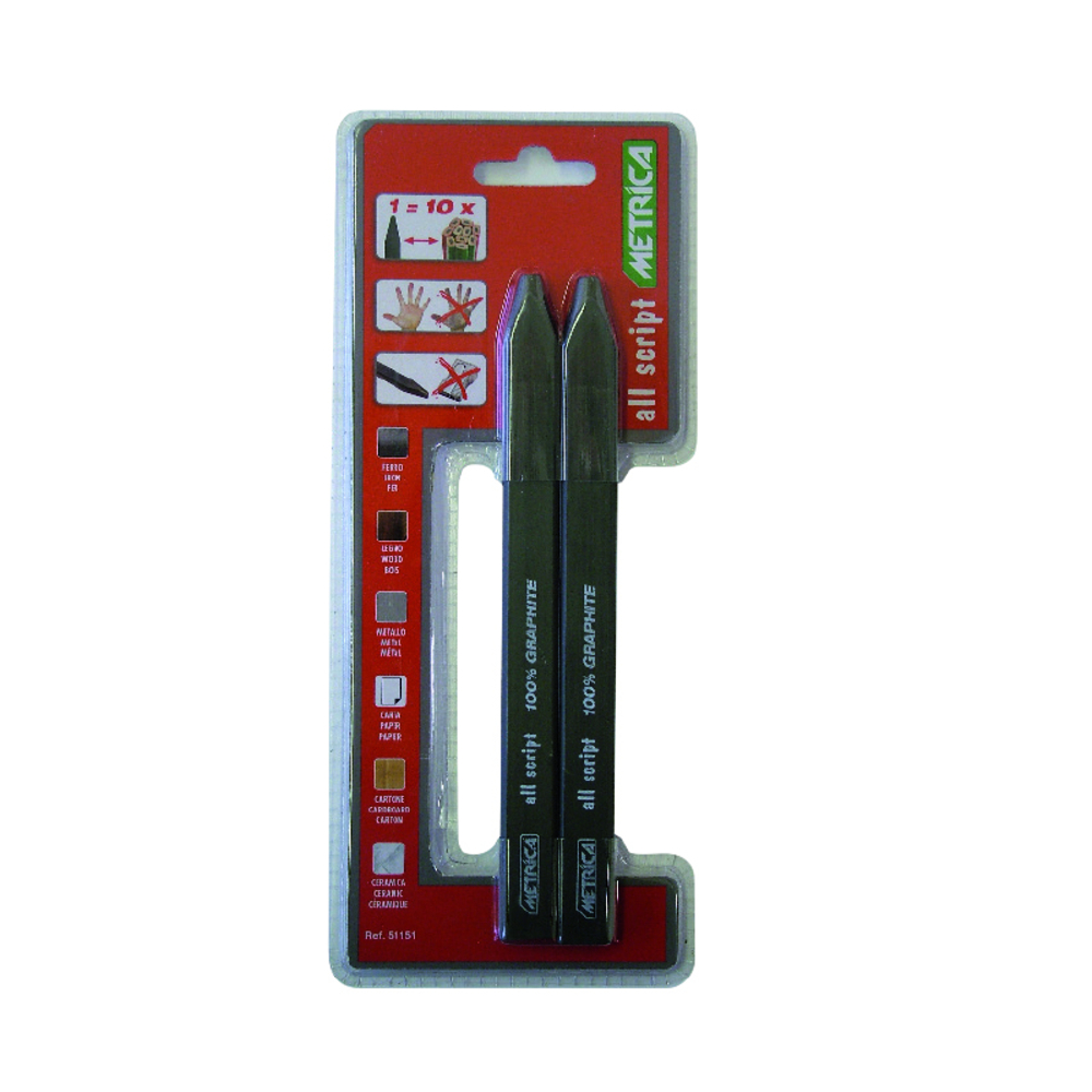 Crayons 100% graphite Lot de 2 METRICA - 51151