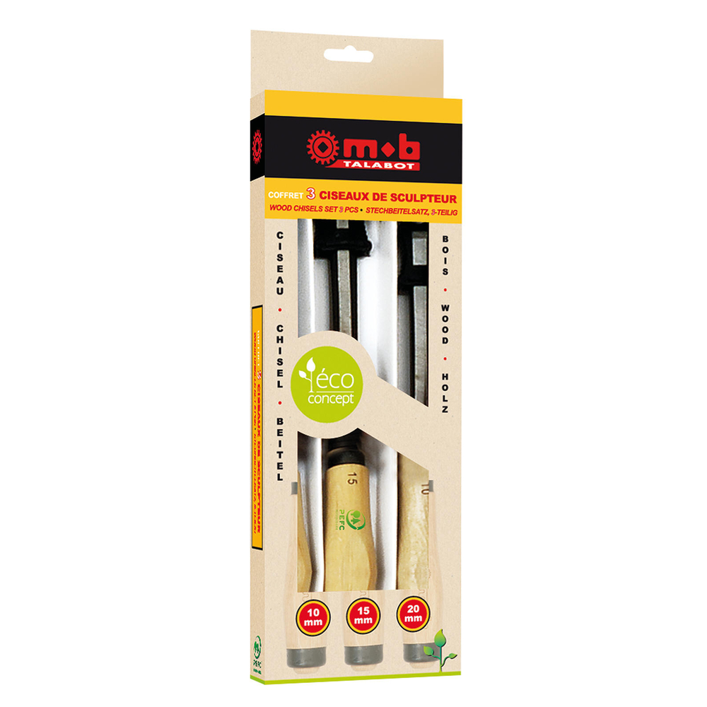 COFFRET 3 CISEAUX SCULP. BOIS MOB - 0000991701