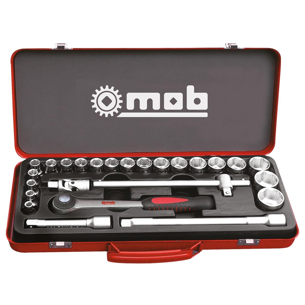 COFFRET DOUILLES METAL 25 PCS 1/2 6 PANS MOB - 0000998001