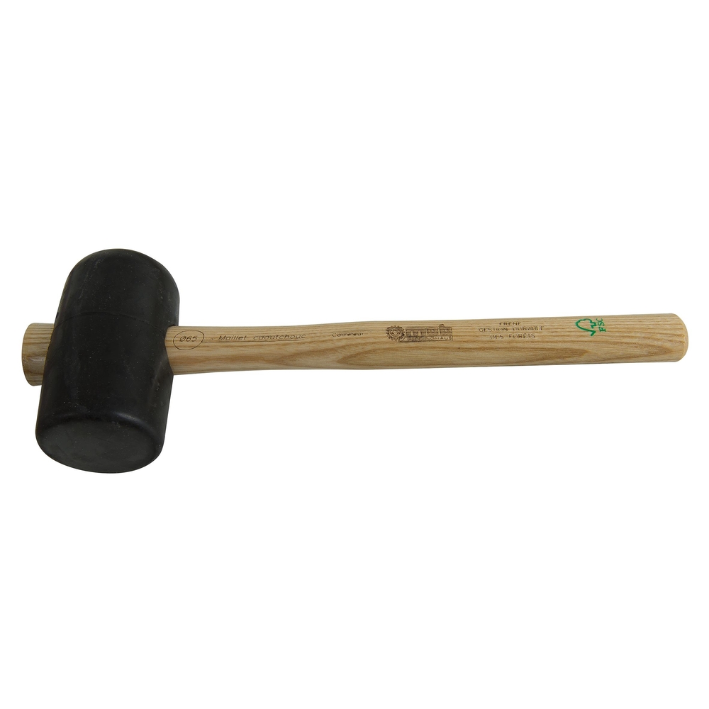 MAILLET CAOUTCHOUC CARRELEUR NOIR D65 MANCHE FRENE MOB - 0346650201