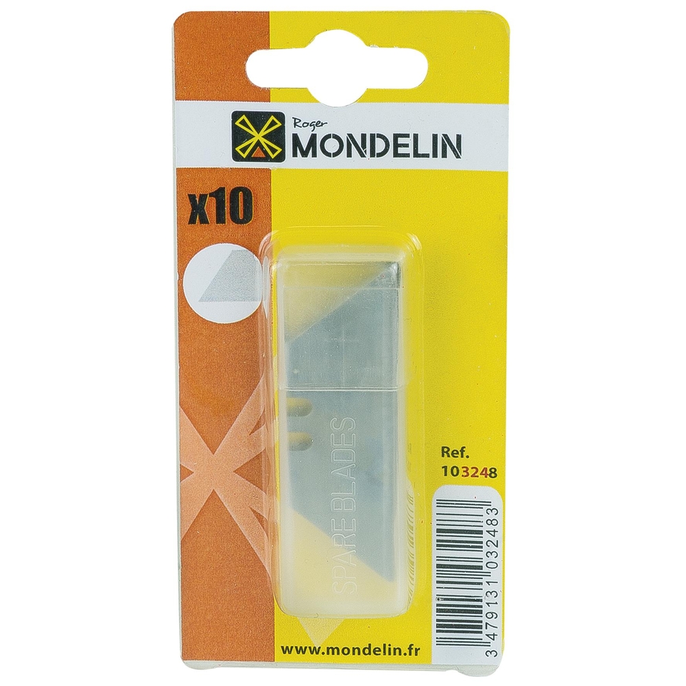 BOITE 10 LAMES TRAPEZES POUR COUTEAU UNIVERSEL SUR CARTE MONDELIN - 103248